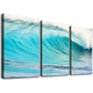 3pcs Aesthetic Turquoise Waves at Sandy Beach Wall Art Set Canvas Framed 40x60cm - High Quality Print 100% Australian Made Wall Canvas Ready to Hang