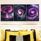 3pcs Tornado With Purple Color Lighting  Wall Art Set Canvas Framed 40x60cm - High Quality Print 100% Australian Made Wall Canvas Ready to Hang