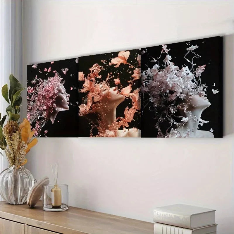 3pcs  Featuring An Ethereal Figure Women Dark  Wall Art Set Canvas Framed 40x60cm - High Quality Print 100% Australian Made Wall Canvas Ready to Hang
