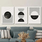 3pcs Black and White Geometric Circle Metal Print Ready to Hang Art