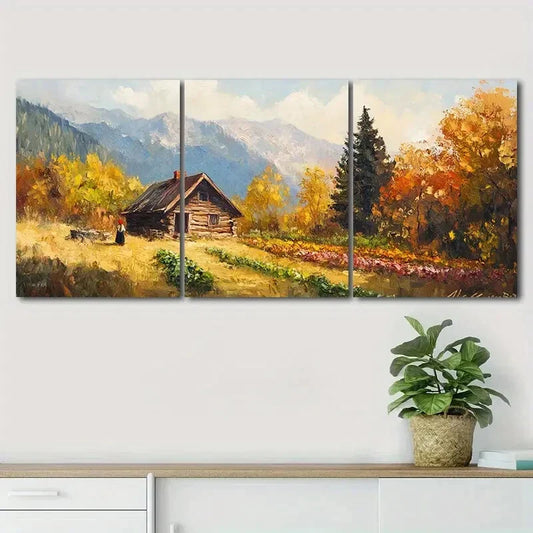 3pcs Autumn Scenery Nature Beauty Perfect Wall Art Set Canvas Framed 40x60cm - High Quality Print 100% Australian Made Wall Canvas Ready to Hang