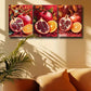 3pcs Delicious Pomegranate and Orange Metal Print Ready to Hang Art
