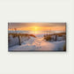 Beach Scene Sunset Sand Dunes Wall Art Canvas Office Home Room Framed 80x45cm