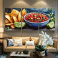 3pcs Chips and Salsa Mexican food Watercolor Metal Print Ready to Hang Art