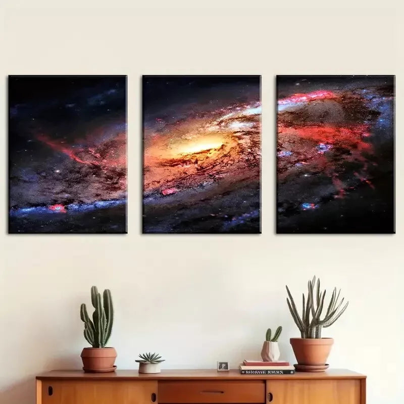 3pcs A Cosmic Theme Galaxy Outer Space Canvas Framed 40x60cm - High Quality Print 100% Australian Made Wall Canvas Ready to Hang