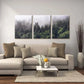 3pcs Fog Over Pine Tree Forest Nature Metal Print Ready to Hang Art
