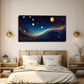 Mysterious Space Many Planets Wall Art Canvas Office Home Room Framed 80x45cm