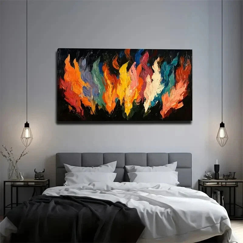 Abstract Style Interwoven Color Wall Art Canvas Office Home Room Framed 120x60cm