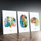 3pcs Neurology & Psychology Canvas Framed 40x60cm - High Quality Print 100% Australian Made Wall Canvas Ready to Hang