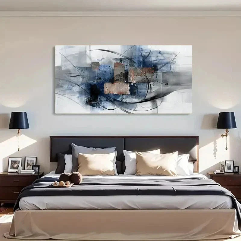 Modern Abstract Watercolor Wall Art Canvas Office Home Room Framed 120x60cm