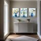3pcs  White and Blue Daisy in Pretty Vase Picture   Metal Print Ready to Hang Art