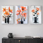 3pcs Abstract Floral Paintings Metal Print Ready to Hang Art