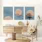 3pcs Minimalist Nature Moon Silhouette Design Metal Print Ready to Hang Art