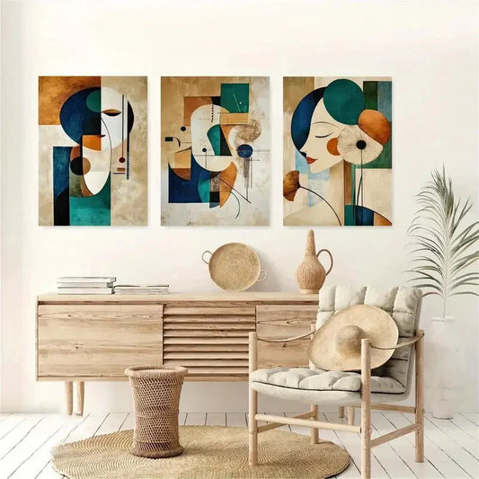 3pcs Modern Creative Abstract Metal Print Ready to Hang Art