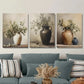3pcs Vintage Still Life Painting of Vases Metal Print Ready to Hang Art