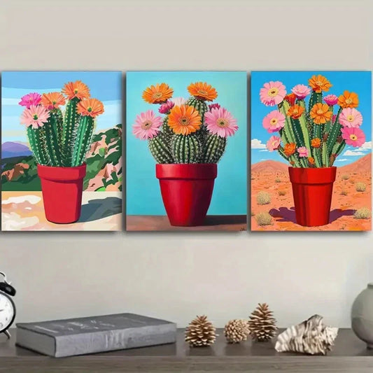 3pcs  Cactus Plant Art Print Poster Metal Print Ready to Hang Art