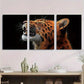 3pcs Roaring Leopard Playful Jungle Metal Print Ready to Hang Art