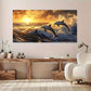 Vibrant Dolphin Leaping wall canvas office home room framed 120x60cm