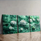 3pcs White for Lotus Flower Design, Wall Art Set Canvas Framed 40x60cm - High Quality Print 100% Australian Made Wall Canvas Ready to Hang