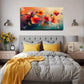 Five Red Flowers Suitable Wall Art Canvas Office Home Room Framed 80x45cm
