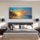 Palm Trees Blue Ocean Waves Wall Art Canvas Office Home Room Framed 120x60cm