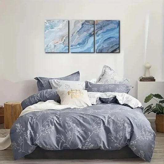 3pcs Abstract Marble Grain Metal Print Ready to Hang Art