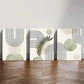 3pcs Abstract Sage Green Geometric Line Print Metal Print Ready to Hang Art