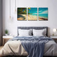 3pcs Attractive Romantic Beach  Wall Art Set Canvas Framed 40x60cm - High Quality Print 100% Australian Made Wall Canvas Ready to Hang