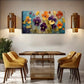 Violets & Hydrangeas Pansies Wall Art Canvas Office Home Room Framed 120x60cm