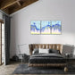 3pcs Sika deer, Golden Trees, Landscape Metal Print Ready to Hang Art