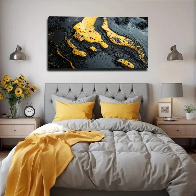 Thick Heavy Liquid Texture Land Wall Art Canvas Office Home Room Framed 120x60cm