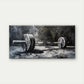 Black & White Weightlifting Wall Art Canvas Office Home Room Framed 120x60cm