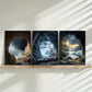 3pcs Seaside Cave Design Elegance Metal Print Ready to Hang Art
