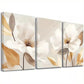 3pcs Abstract White Blossoms with Golden Leaves Wall Art Set Canvas Framed 40x60cm - High Quality Print 100% Australian Made Wall Canvas Ready to Hang