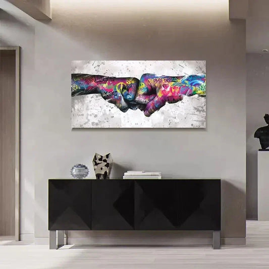 Colorful Street Vibrant Decor Wall Art Canvas Office Home Room Framed 80x45cm