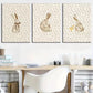 3pcs Simple Featuring Beautiful Rabbit Bunny Wall Art Set Canvas Framed 40x60cm - High Quality Print 100% Australian Made Wall Canvas Ready to Hang