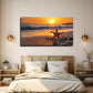 Sunset Beach With Starfish Wall Art Canvas Office Home Room Framed 80x45cm