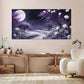 Moonlit Forest Roses Path wall canvas office home room framed 120x60cm