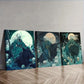3pcs   Gothic Fantasy Art with Moonlit Wolves Wall Art Set Canvas Framed 40x60cm - High Quality Print 100% Australian Made Wall Canvas Ready to Hang