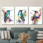 3pcs Watercolor Hummingbird Metal Print Ready to Hang Art