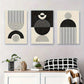 3pcs Black and White Abstract Geometric Shapes Metal Print Ready to Hang Art