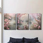3pcsElegant pink watercolor landscape in Japanese Metal Print Ready to Hang Art