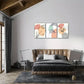 3pcs Line Composition of Leaves Decorative Metal Print Ready to Hang Art