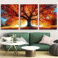 3pcs Giant Maple Tree with Fall Foliage Metal Print Ready to Hang Art