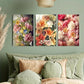 3pcs Vibrant Peony & Daylily Metal Print Ready to Hang Art