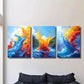 3pcs Vibrant Abstract Ocean Wave Metal Print Ready to Hang Art