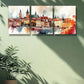 3pcs   Watercolor Painting of Warsaw, Poland  Metal Print Ready to Hang Art