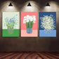 3pcs  Floral Canvas Artwork  Metal Print Ready to Hang Art