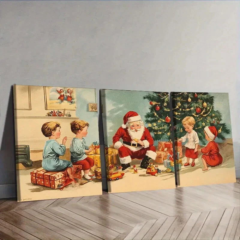 3pcs Merry Christmas breath Wall Art Set Canvas Framed 40x60cm - High Quality Print 100% Australian Made Wall Canvas Ready to Hang