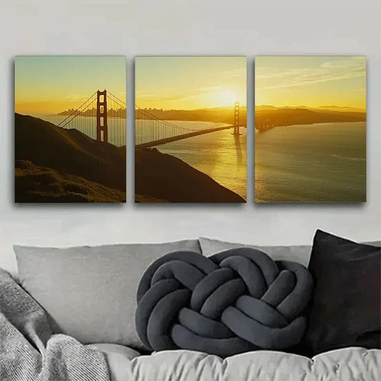 3pcs Golden Gate Bridge Metal Print Ready to Hang Art